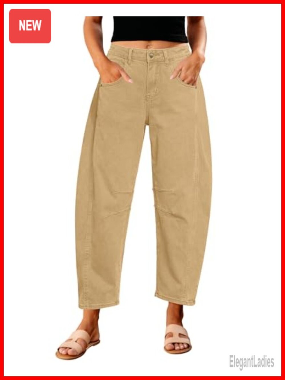 GRAPENT Barrel Jeans Women High Waist Baggy Cropped Stretch Denim Pants